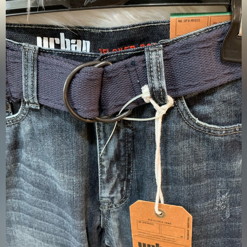 Urban Pipeline Relaxed Bootcut Dark Wash Distressed Denim Jeans Size 32/32 - Picture 11 of 12